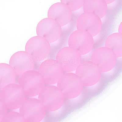 Baking Paint Transparent Glass Bead Strands X-GLAA-S031-10mm-20-1