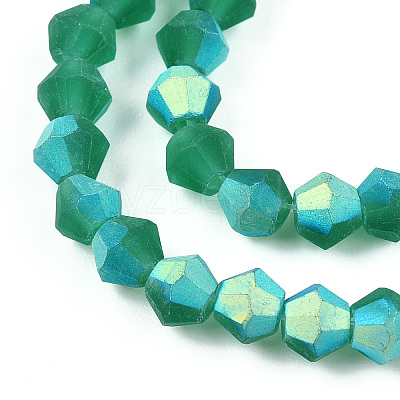 Imitate Austrian Crystal Bicone Frosted Glass Beads Strands GLAA-F029-TM2mm-A10-1