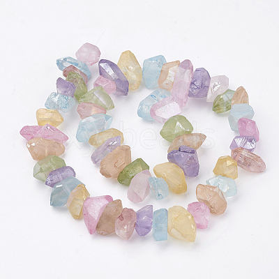 Electroplated Natural Quartz Crystal Bead Strands G-F336-04H-1