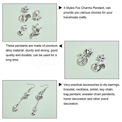 80Pcs 4 Style Tibetan Style Alloy Pendants TIBEP-PH0001-37-1