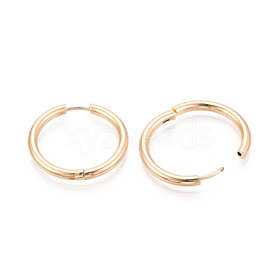 304 Stainless Steel Hoop Earrings EJEW-T048-24E-G-1