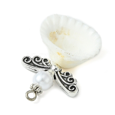 Spiral Shell Angel Pendants PALLOY-JF02507-01-1