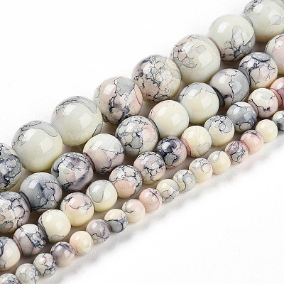 Baking Paint Glass Beads Strands DGLA-N003-6mm-C05-1