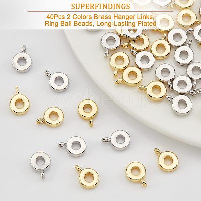 40Pcs 2 Colors Brass Tube Bails KK-FH0003-49-1