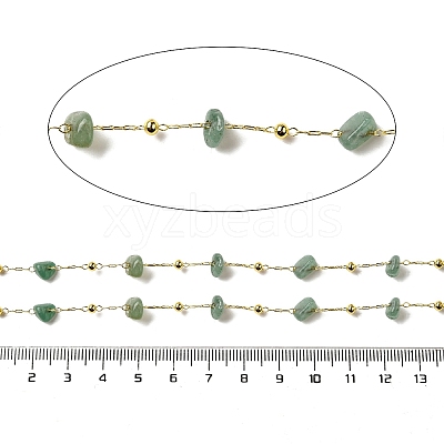 Handmade Natural Green Aventurine Chip Beaded Chains CHC-F020-09G-12-1