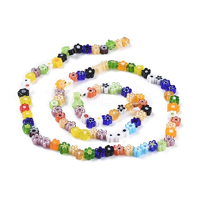 Handmade Millefiori Glass Bead Strands X-LAMP-J035-4mm-02-1