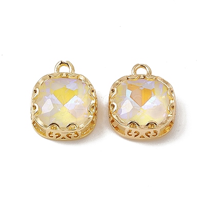 Square K9 Glass Charms GLAA-A005-12LG-1