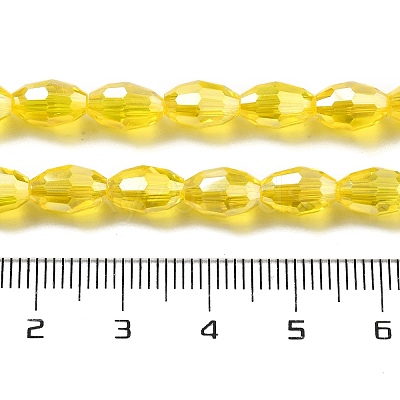 Transparent Electroplate Glass Beads Strands EGLA-A037-T6x8mm-B07-1