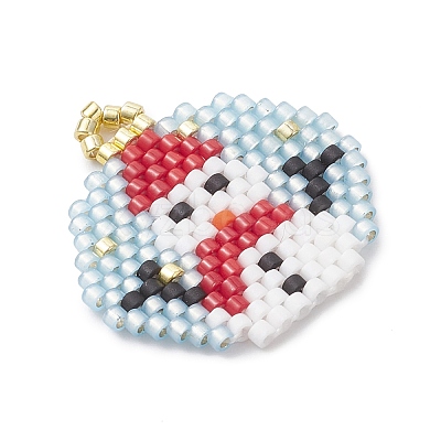 Beaded Snowman Charms PALLOY-MZ01095-1