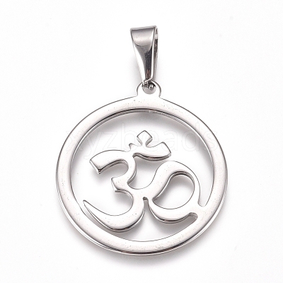Non-Tarnish Yoga 304 Stainless Steel Pendants STAS-I135-24P-1