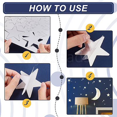 Star Acrylic Mirror Wall Stickers DIY-PH0017-37B-1