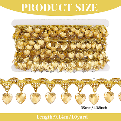 Polyester Lace Ribbon with Plastic Charms Tassel OCOR-WH0078-202A-01-1