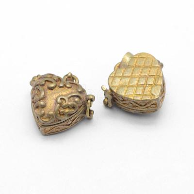 Brass Prayer Box Pendants KK-F722-26C-RS-1