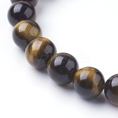 Natural Tiger Eye Beads Strands G-C076-10mm-1B-1