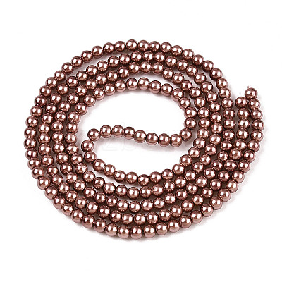 Baking Paint Pearlized Glass Pearl Round Bead Strands HY-Q003-4mm-92-1