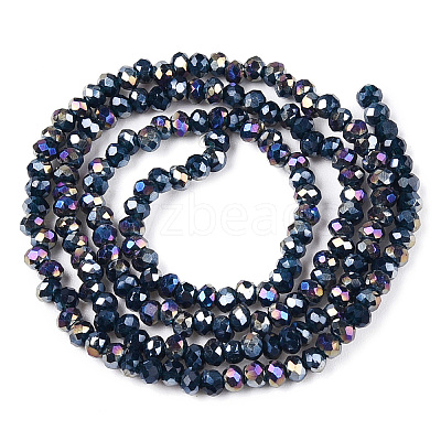 Electroplate Glass Beads Strands EGLA-A044-P1mm-B16-1