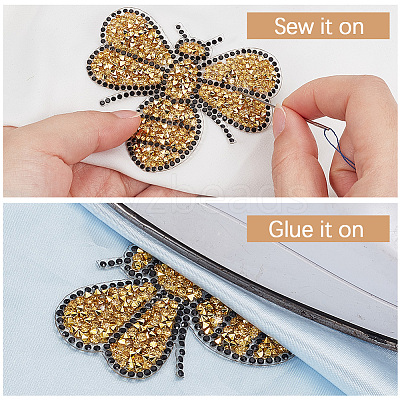 8Pcs Rhinestones Sew on/Iron on Patches DIY-GF0014-05-1