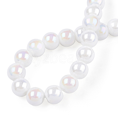 Electroplate Opaque Glass Beads Strands GLAA-T032-P6mm-AB02-1