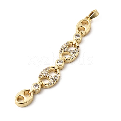 Brass Micro Pave Cubic Zirconia Big Pendants KK-C164-01B-G-1