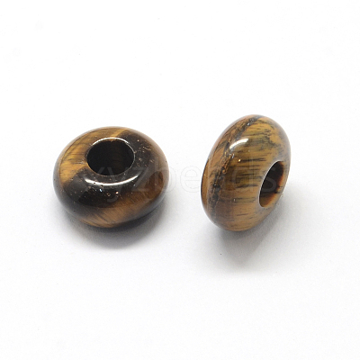Natural Tiger Eye European Large Hole Beads X-G-Q442-01-1