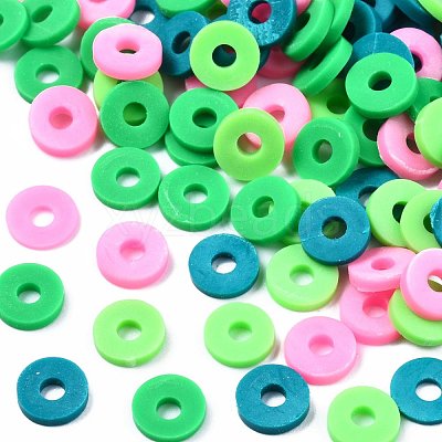 Handmade Polymer Clay Beads Strands CLAY-R089-6mm-T02B-36-1