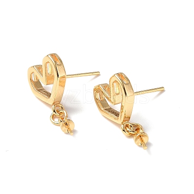 Brass Stud Earring Findings KK-B063-09G-1