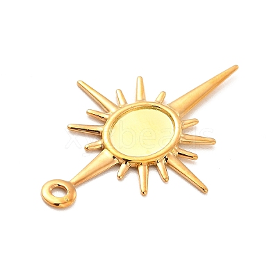 Rack Plating Brass Pendant Cabochon Settings LS-KK-E067-29G-1