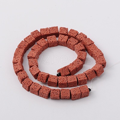 Synthetic Lava Rock Bead Strands G-N0104-8mm-12-1