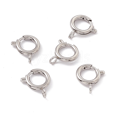 Non-Tarnish 201 Stainless Steel Spring Ring Clasps STAS-J401-LD022-10-1