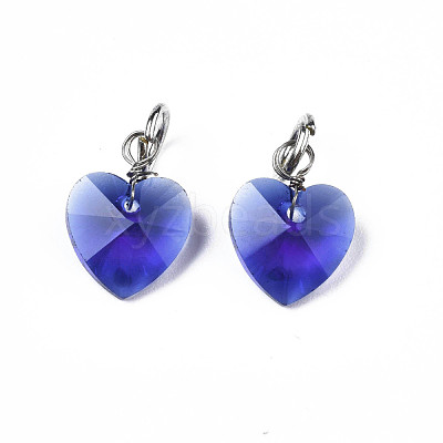 Faceted Transparent Glass Charms GLAA-T024-04C-1