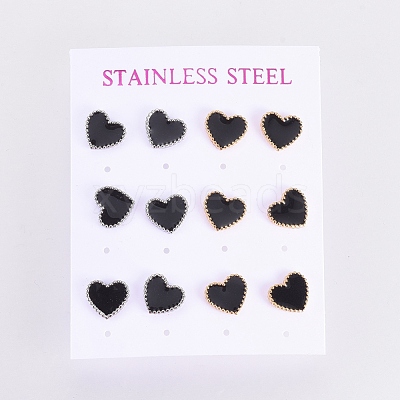 304 Stainless Steel Stud Earrings EJEW-I235-04-A-1