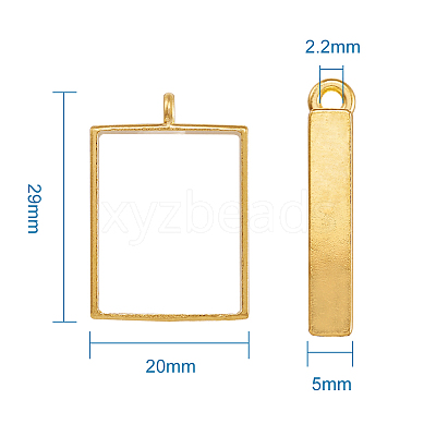 Alloy Open Back Bezel Big Pendants PALLOY-TA0021-02G-1