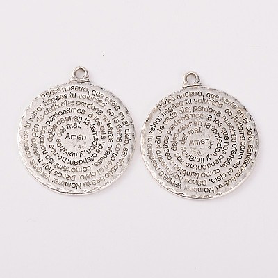 Tibetan Style Alloy Pendants TIBEP-35029-AS-RS-1