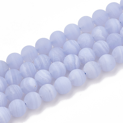 Natural Blue Lace Agate Beads Strands X-G-T106-032-1