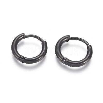 304 Stainless Steel Huggie Hoop Earrings EJEW-F111A-13mm-B-1