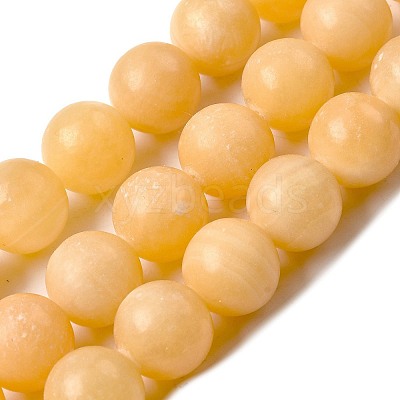 Natural Yellow Jade Bead Strands G-K121-01-12mm-1