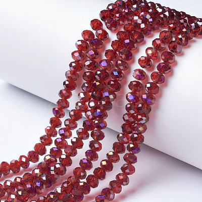 Electroplate Transparent Glass Beads Strands EGLA-A034-T4mm-F03-1