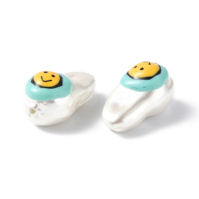 Shell Enamel Beads BSHE-G032-01D-1