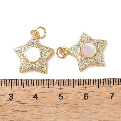 Brass Micro Pave Cubic Zirconia Pendants KK-B083-25A-G-1