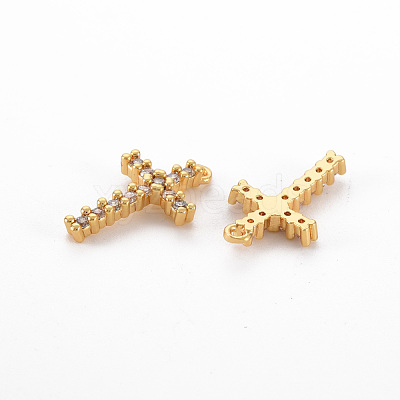 Brass Clear Cubic Zirconia Pendants KK-N233-102-NF-1