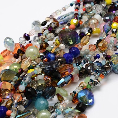 Electroplate Glass Bead Strands X-EGLA-L007-K01-1