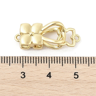 Brass Micro Pave Clear Cubic Zirconia Interlocking Clasps LS-KK-U059-16G-1