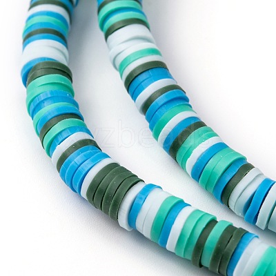 Handmade Polymer Clay Beads Strands CLAY-R089-6mm-T02B-1