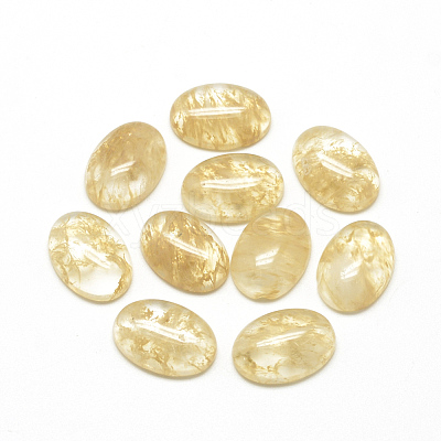Coffee Synthetic Watermelon Stone Glass Cabochons G-R415-13x18-39-1