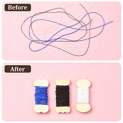 60Pcs 3 Styles Wood Thread Winding Boards DIY-SC0031-10B-1