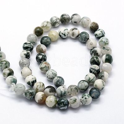 Natural Tree Agate Beads Strands G-I199-03-4mm-1