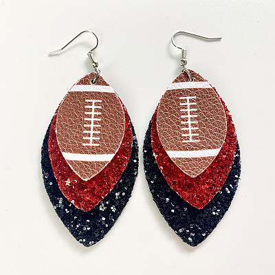 Synthetic Leather Dangle Earrings FS-WG9193E-01-1