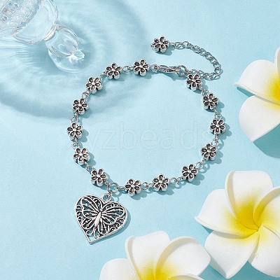 Tibetan Style Alloy Charm Bracelets BJEW-JB10096-02-1
