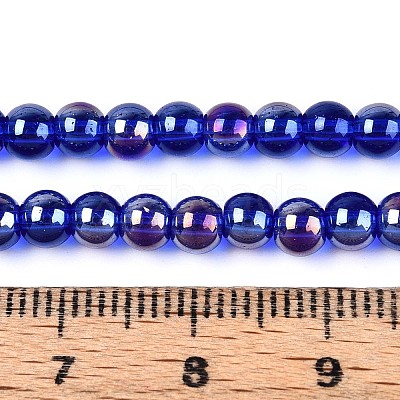 Electroplate Transparent Glass Beads Strands GLAA-T032-T4mm-AB16-1