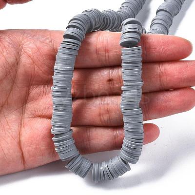 Flat Round Handmade Polymer Clay Beads CLAY-R067-10mm-40-1